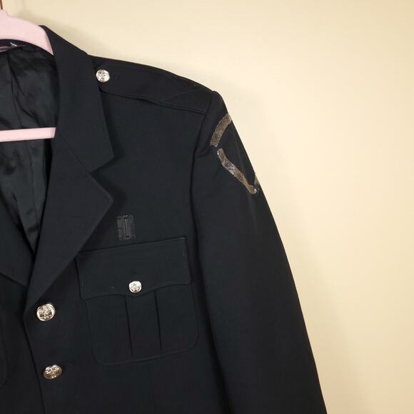 Vintage Army Dress Wool Jacket with American Flag Patch Size 42R - Picture 2 of 12